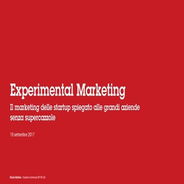 Experimental marketing - Blueprint per un framework