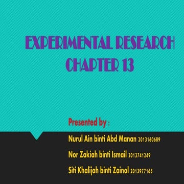 Experimental research