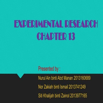 Experimental research | PPT