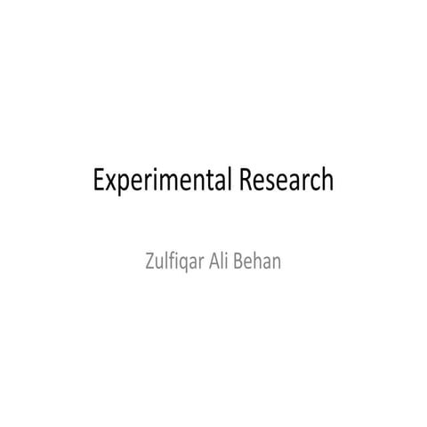 what is Experimental research