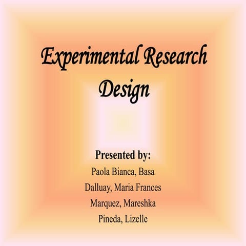 Experimental research design.revised