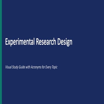 Comprehensive Guide to Experimental Research Design and Validity | PPTX