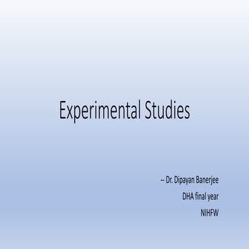 Experimental epidemiological studies