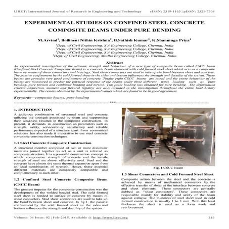 Experimental studies on confined steel concrete composite beams under pure be...