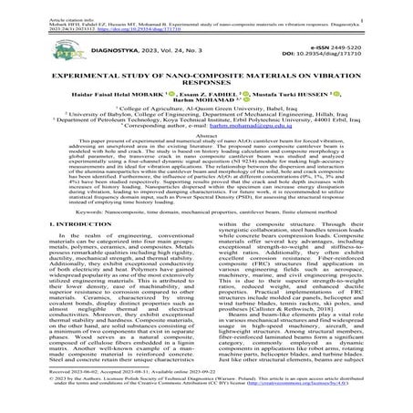 Experimental study of nano-composite materials on vibration responses
