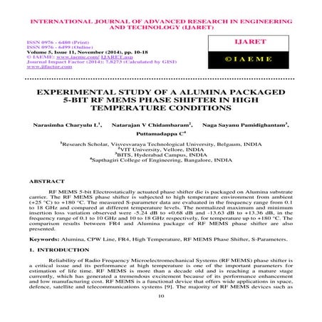 Experimental study of a alumina packaged 5 bit rf mems phase shifter in high ...