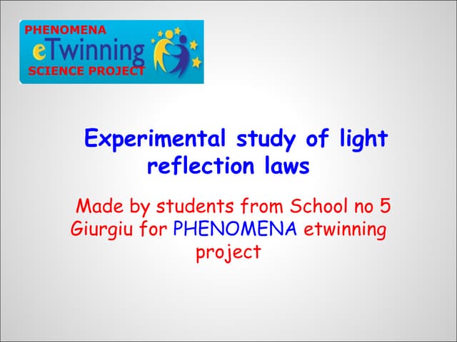 Experimental study of light reflection laws