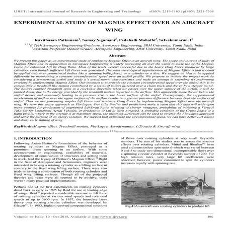 Experimental study of magnus effect over an aircraft wing
