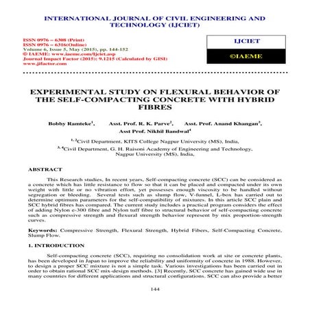 Experimental study on flexural behavior of the self compacting concrete ...