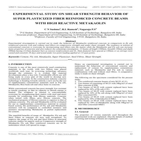 Experimental study on shear strength behavior of super plasticized fiber rein...