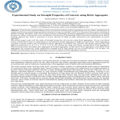 Experimental study on strength properties of concrete using brick ...