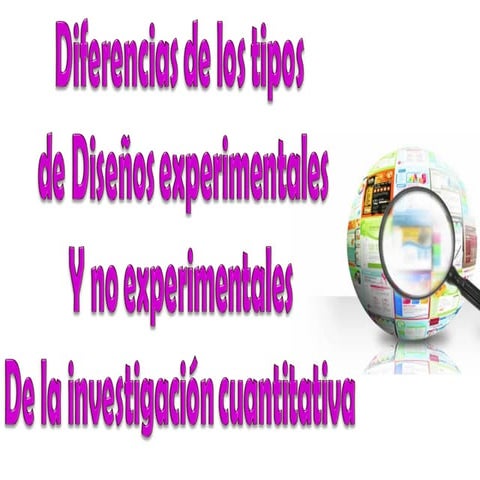 Diseño experimental y no experimental de la investigación cuantitativa