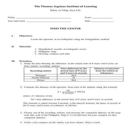 Experiment, find the center