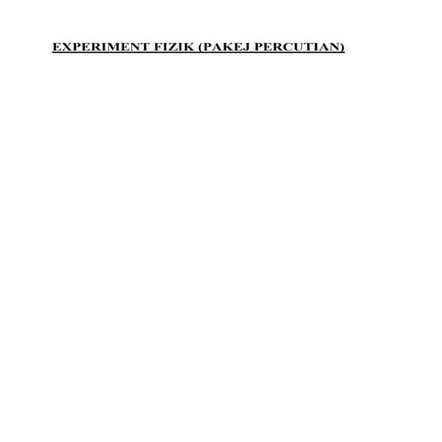 Experiment fizik | PDF