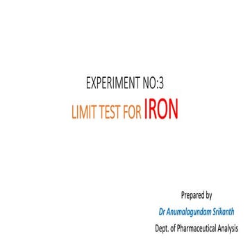 Experiment no. 3     Limit test for Iron.pptx