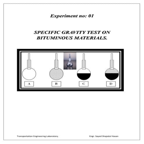 SPECIFIC GRAVITY TEST ON BITUMINOUS MATERIALS.