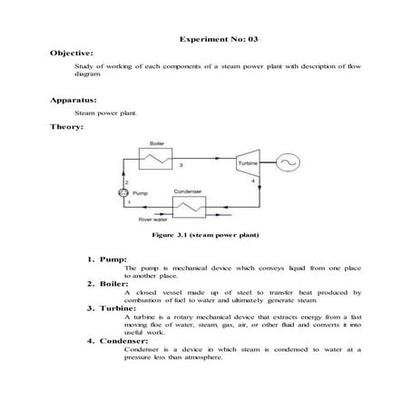 Study of working of each components of a steam power plant with description o...