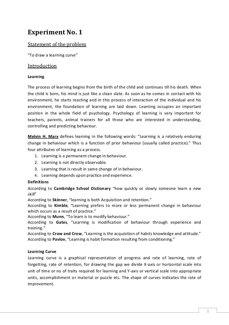 Experiments Related to Psychology