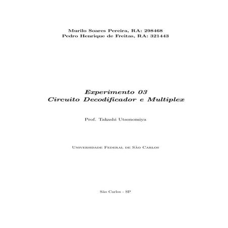Circuito Decodificador e Multiplexador