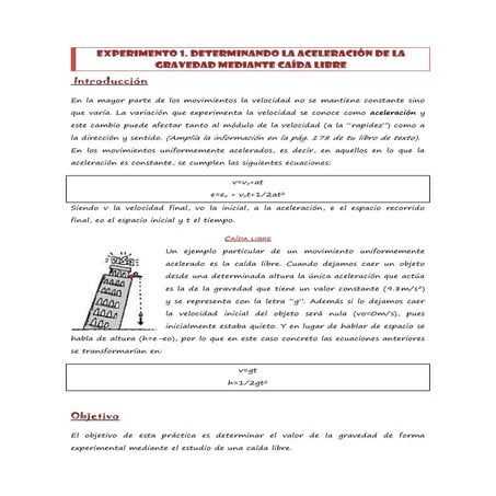 Experimentos aceleración