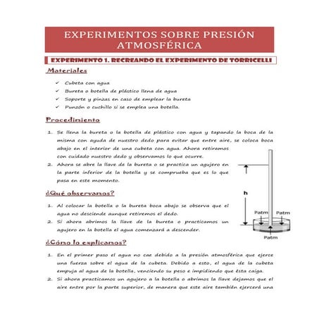 Experimentos sobre presión atmosférica