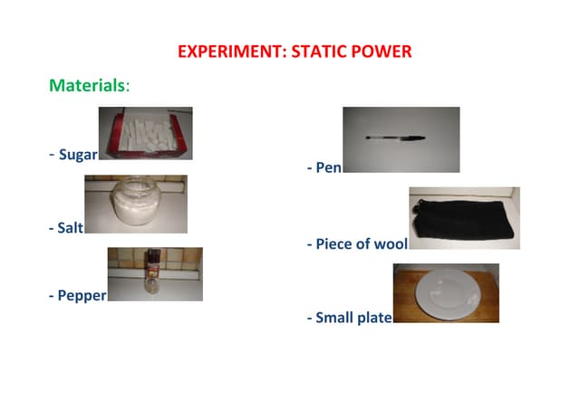 Electrostatic power experiment