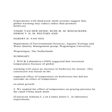Experiments with duckweed–moth systems suggest thatglobal wa.docx