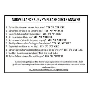 Experiment three tickbox survey