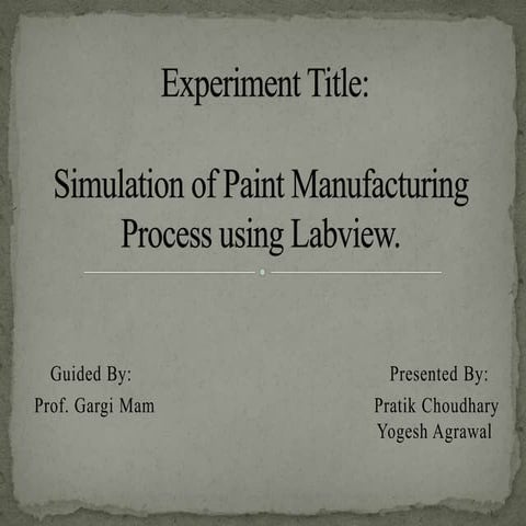 Paint Manufacturing Process