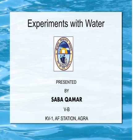 Experiment with water | PDF