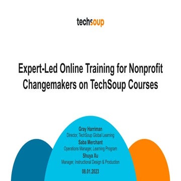 Expert-Led Online Training for Nonprofit Changemakers on TechSoup ...
