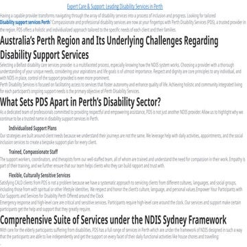 Creating a Holistic Care Plan with NDIS Support Services | PDF