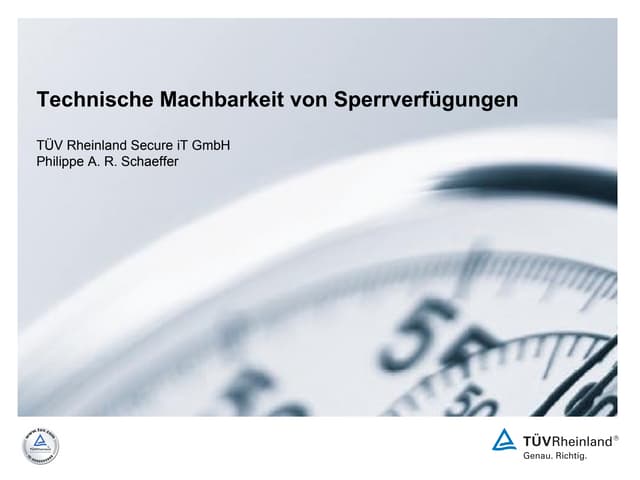Technische Machbarkeit von Sperrver...