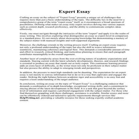 Expert Essay