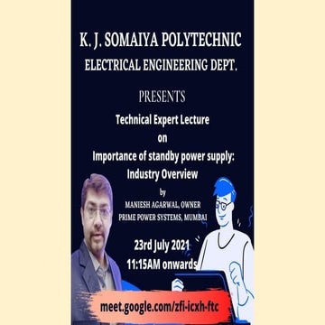 Expert lecture on importance of standby power supply  industry overview