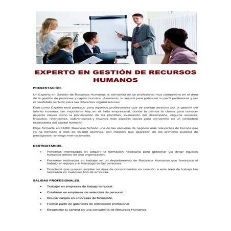 Experto en gestión de recursos humanos