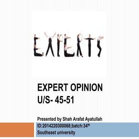 Expert opinion and examination of witness, law of evidence in bangladesh