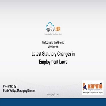 Statutory Changes in Employment Laws - greytHR