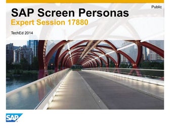 SAP TechEd EXP17880 expert session on SAP Screen Personas