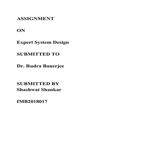 Expert system design