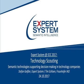 ICIC 2017: Technology Scouting: Decision Support in Strategic Analyses for Te...