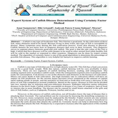 Expert System of Catfish Disease Determinant Using Certainty Factor Method