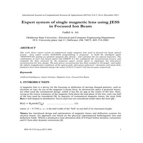 Expert system of single magnetic lens using JESS in Focused Ion Beam