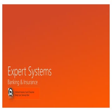 Expert Systems in Banking and Insurance
