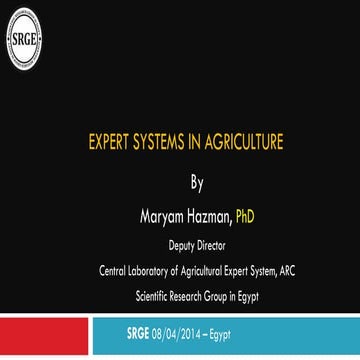 Expert systems in agriculture
