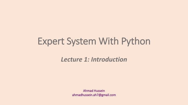 Expert System With Python -1