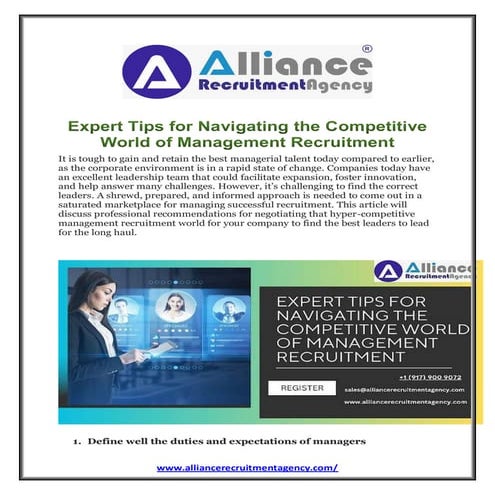 Expert Tips for Navigating the Competitive World of Management ...