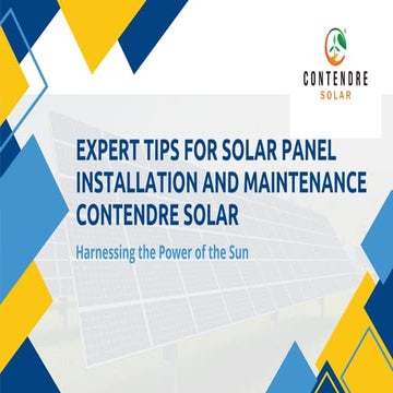 Expert Tips for Solar Panel Installation and Maintenance