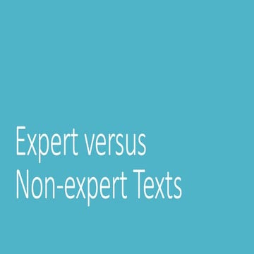 Transforming Texts for Expert and Non-Expert Audiences: Strategies and ...