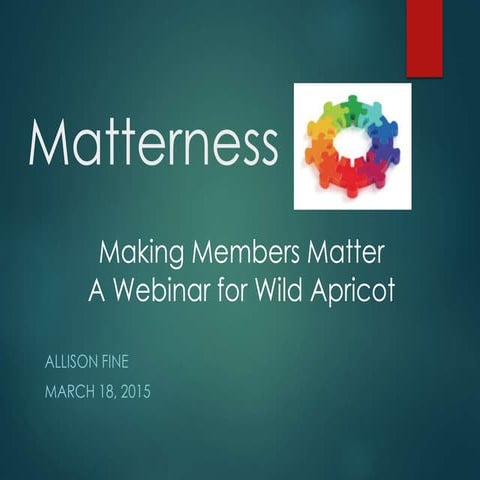 Expert Webinar Series: Make Members Feel They Matter by Allison Fine (March 1...